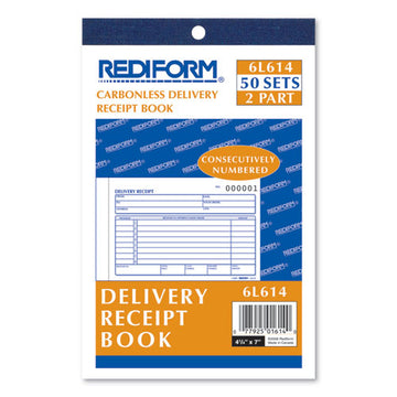 Rediform® Delivery Receipt Book, Three-part Carbonless, 6.38 X 4.25, 1-page, 50 Forms freeshipping - TVN Wholesale